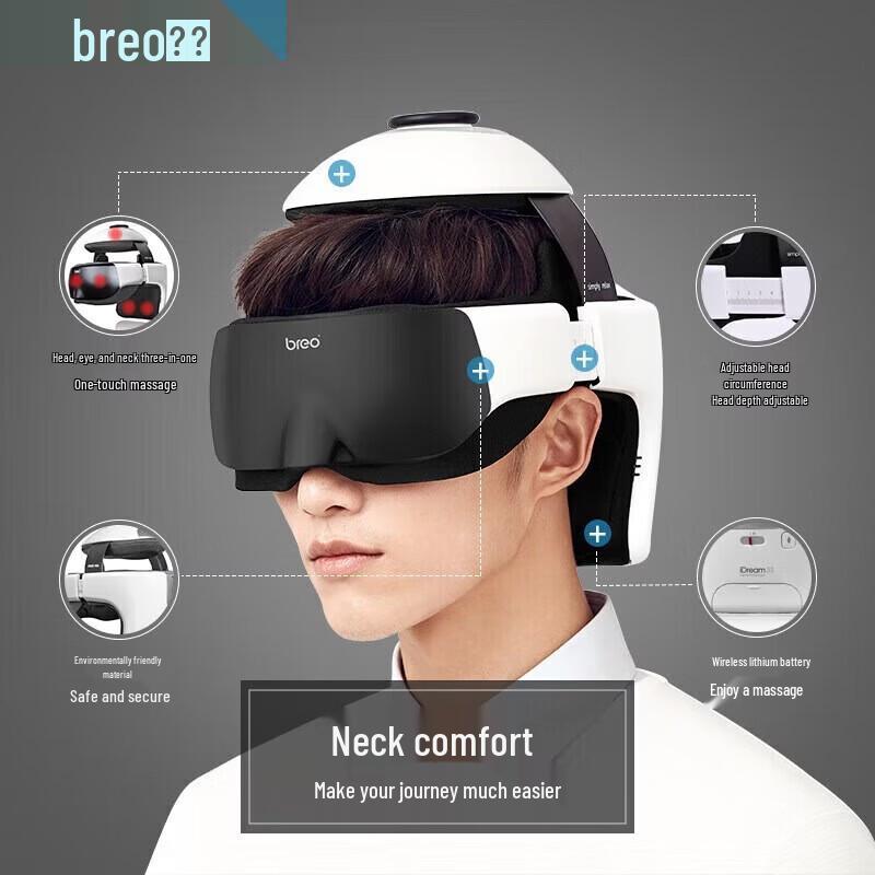 Breo Многофункциональный шлем-массажер для головы и глаз IDream3s, штекер CN (адаптер в комплекте)