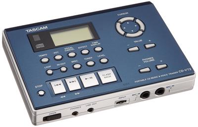 TASCAM Вокальный учебный CD-плеер Тюнер Маленький Компактный Портативный Изменение Тональности Изменение Скорости Отмена Вокала Изучение Языка CD-VT2 Управление/Темп