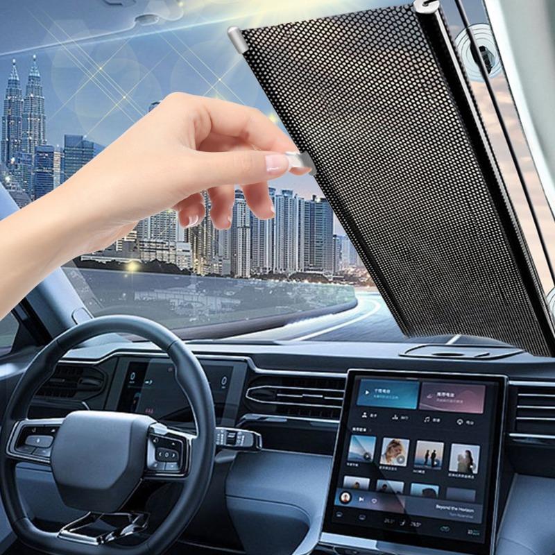 Новые модные автомобильные солнцезащитные автоматические рулонные шторы летние солнцезащитные теплоизоляционные антиультрафиолетовые автомобильные и домашние шторы двойного назначения