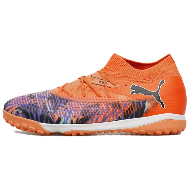 Puma Future 8 Comfortable Fashion TT (Rubber Studs) Artificial Turf Fabric Durable Fit Soccer Shoes Men Soccer Shoes Orange Black 108433-01