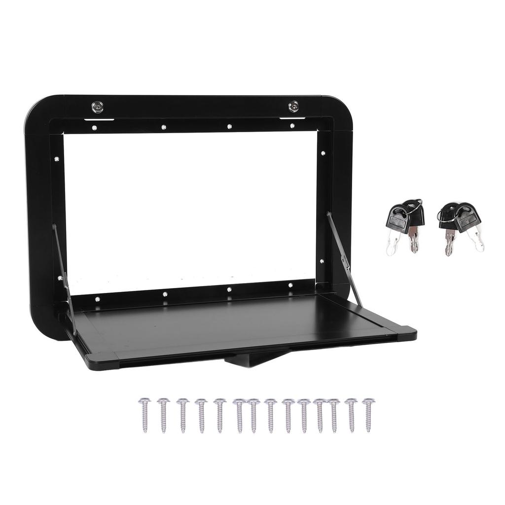 Rv Folding External Table 600 X 420mm Lockable Wall Mounted Outside Rv Dinette Tables with 4 Keys for Camper RV