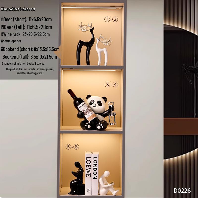 Panda Wine Rack: Luxury Sideboard & Bookcase with Cup Holder – Perfect Housewarming Gift