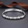 Silver Round Bead Adjustable Bracelet for Ladies, Fashionable and Exquisite Handmade Gift