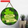 2D Flat 20*20cm1pc Happy St.Patrick's Day Welcome Party Fantastic Door Decorations, Green Lucky Shamrock Leaves Print Hanging Reliable Quality Wooden