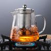 Стеклянный чайник с заварником из нержавеющей стали, термостойкий контейнер, цветочный чайник для чая Пуэр, чайная утварь