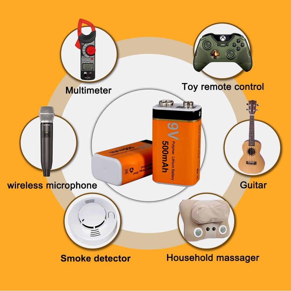 PALO 500 мАч, 9 В, литий-ионная аккумуляторная батарея, 9 В, литиевая батарея для мультиметра, микрофона, игрушки, пульт дистанционного управления, КТВ