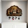 Yousheng Wall Mount Key Holder Wooden Carving Jesus Themed Key Organizer Multi-purpose Home Office Entryway Decorative Key Hanger Rack