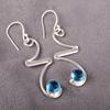 Украшения из швейцарского голубого топаза из серебра 925 пробы, Великолепные серебряные серьги ручной работы, Украшения с топазом для любви