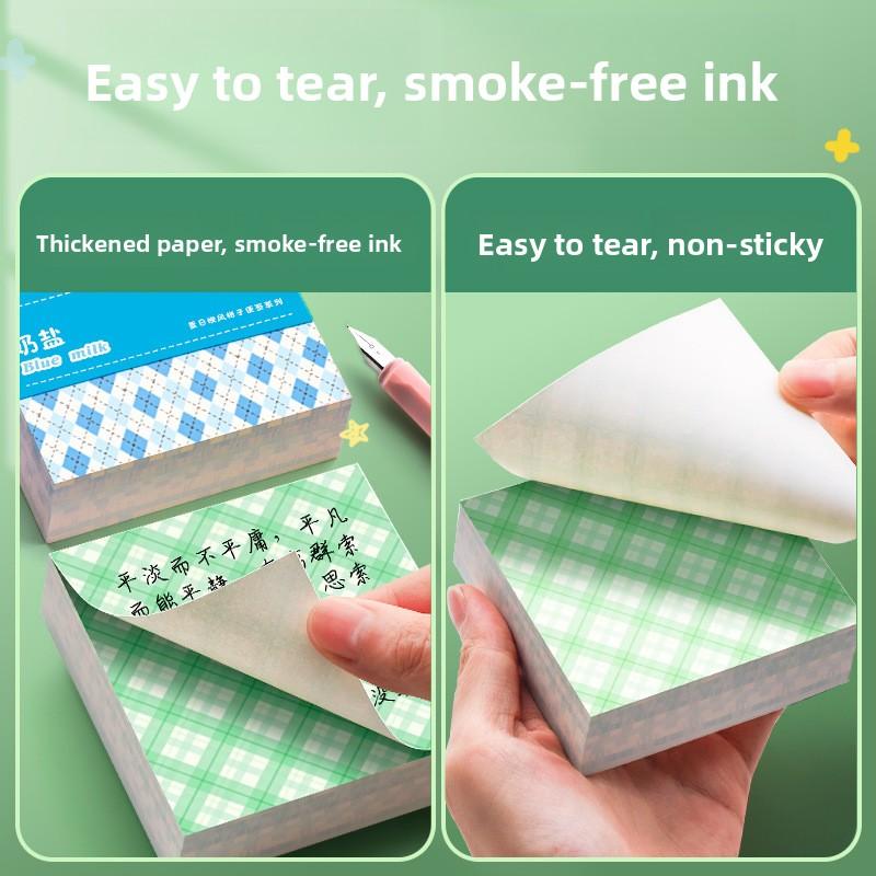 Simple Grid Square Notes Non-sticky Journal Diary Message Scrapbook Material Decorative Backing Paper Back To School Memo Pad