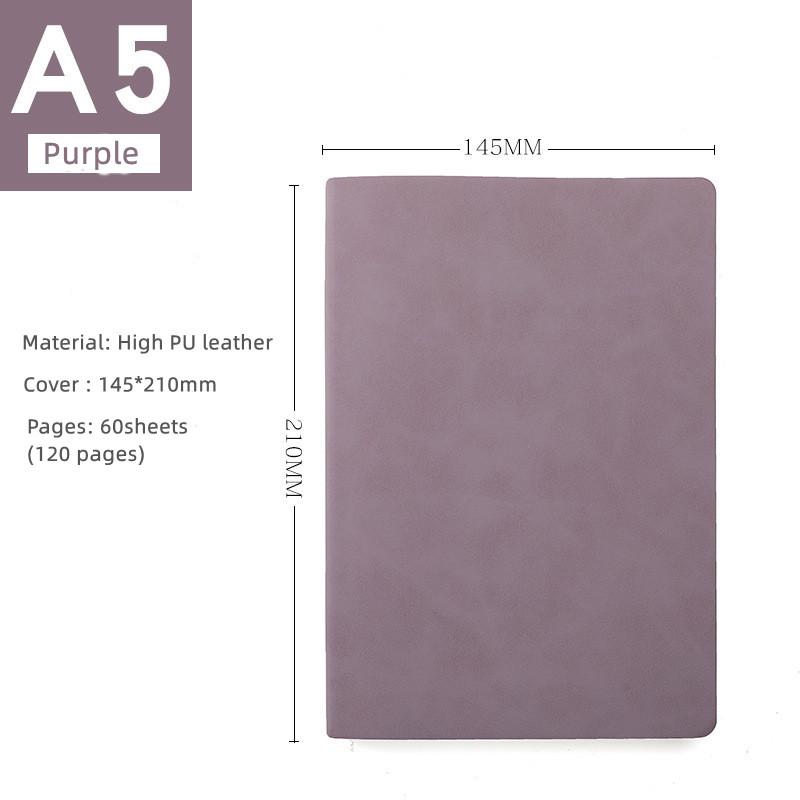 Hardcover PU Leather Notebook Think Notepad 120 Pages Colorful Business Simple A5 Size Diary Lined High Quality Easy Writing