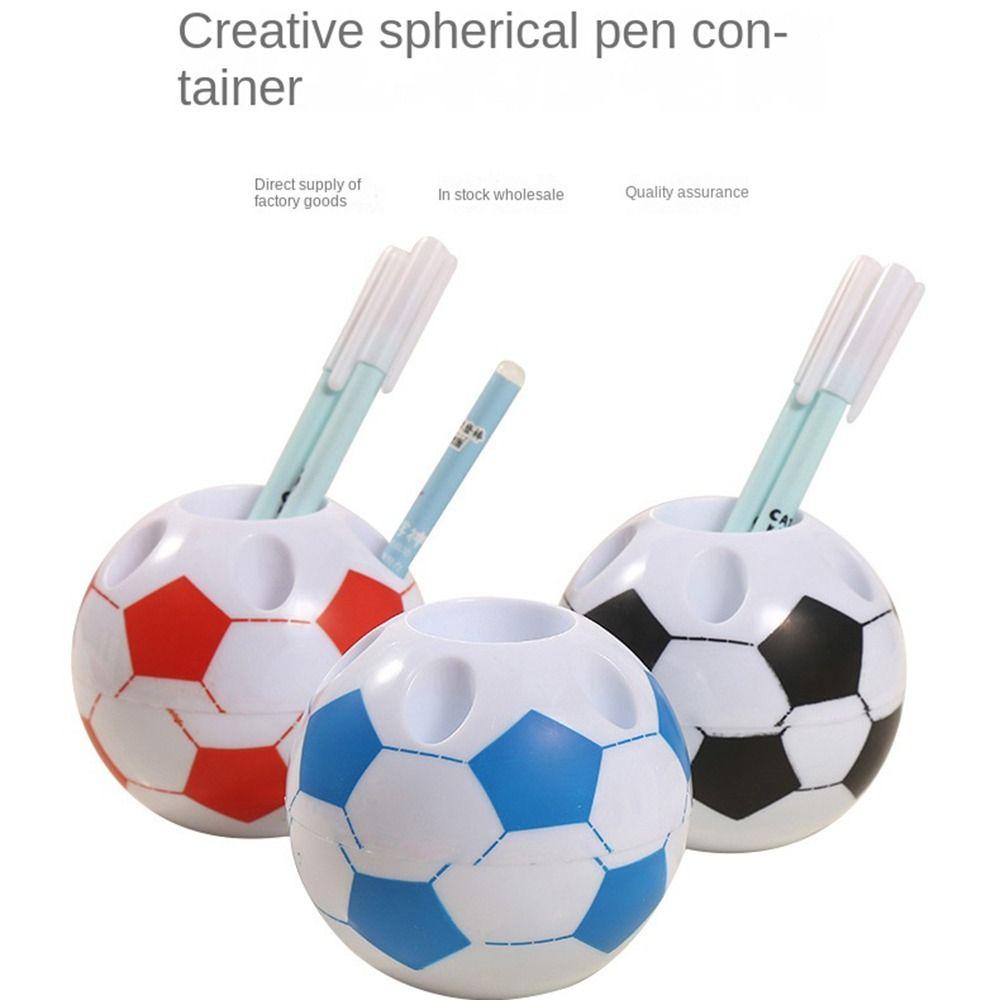 Football Shape Pen Holder Round Stationery Container Desk Accessories Box