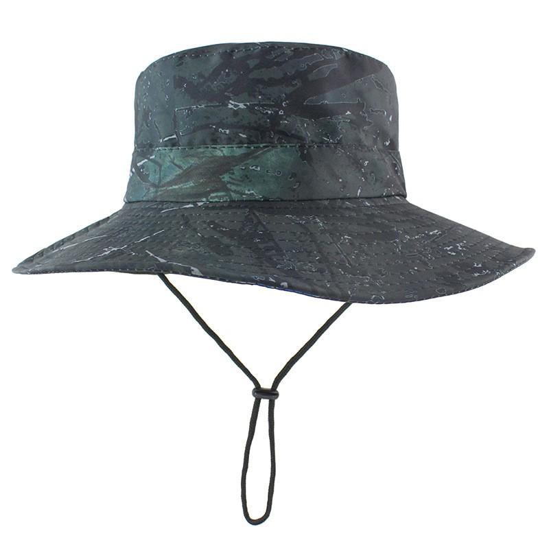 Mens Wide Brim Sun Hat Hiking Fishing Camping Outdoor Travel Breathable UV Protection Cap