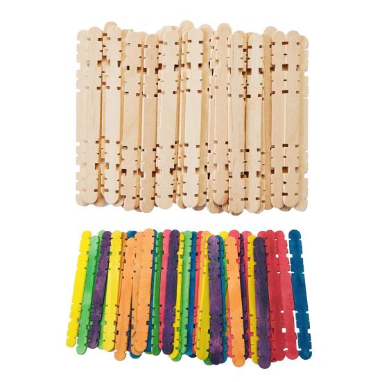 50Pcs/Set Creative Handicraft Making Ice Cream Stick DIY Natural Wood Ice Pop Stick Craft Tools