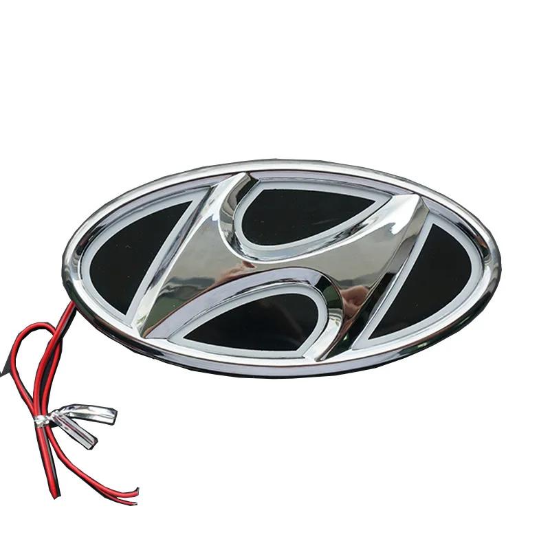 Car 5D LED Front Rear Light Emblem Sticker For Hyundai Genesis N-LINE I10 I20 I30 I40 IX20 IX35 Kona Getz Veloster Tucson Elantr AA1