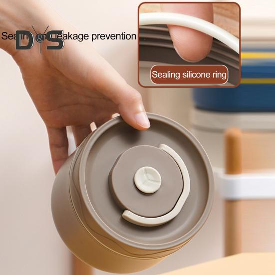 1 комплект, 420/550 мл ланч-бокс из нержавеющей стали с герметичной крышкой, двухслойный, пищевой, посудомоечная машина, микроволновая печь, морозильник, безопасный для студентов, круглый термос