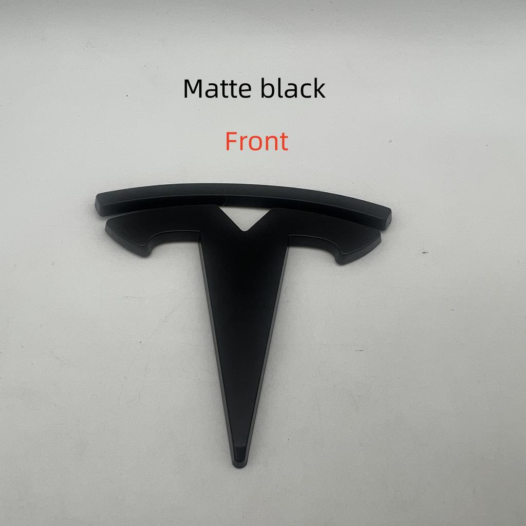 CZYE3 1-3pcs Not Affect matt black for Tesla Model 3 Mode Y car Front Emblem Rear Tail Trunk Steering Wheel Sticker Badge styling