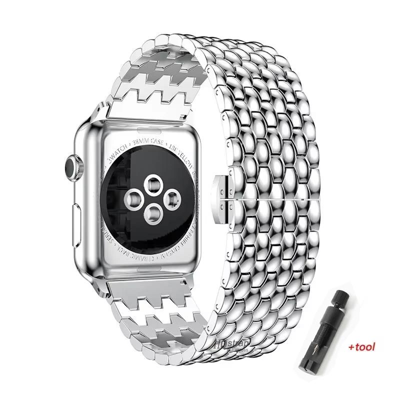 Dragon pattern metal for Apple Watch Band 44mm 45mm 41mm 40mm 38/42mm 49mm strap for iwatch series 7 8 5 4 6 SE Bracelet