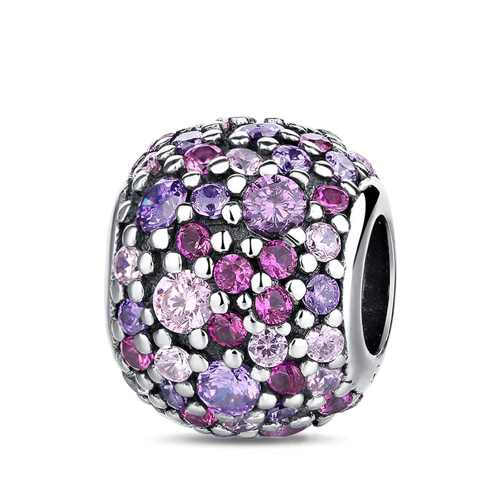 Медные бусины в форме сердца с инкрустацией и подвеска-шарм в виде бабочки, подходят для браслета-змейки, бутикового ожерелья, фиолетовая подвеска, подарок