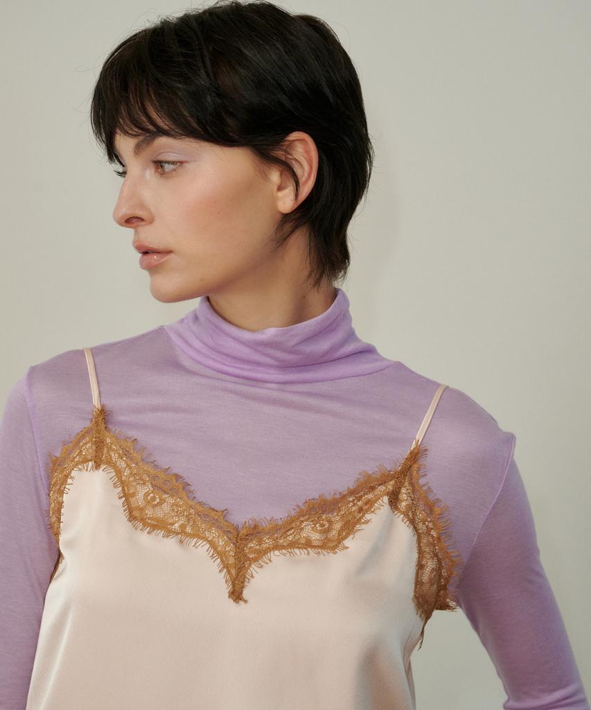 MELLY&ROSE Кружевной атласный топ Melly (319951)_Розовый