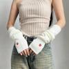 Модные женские гетры на руки, вязаные длинные перчатки без пальцев, студенческие нарукавники, повседневные, для девочек, Лолита, косплей, варежки