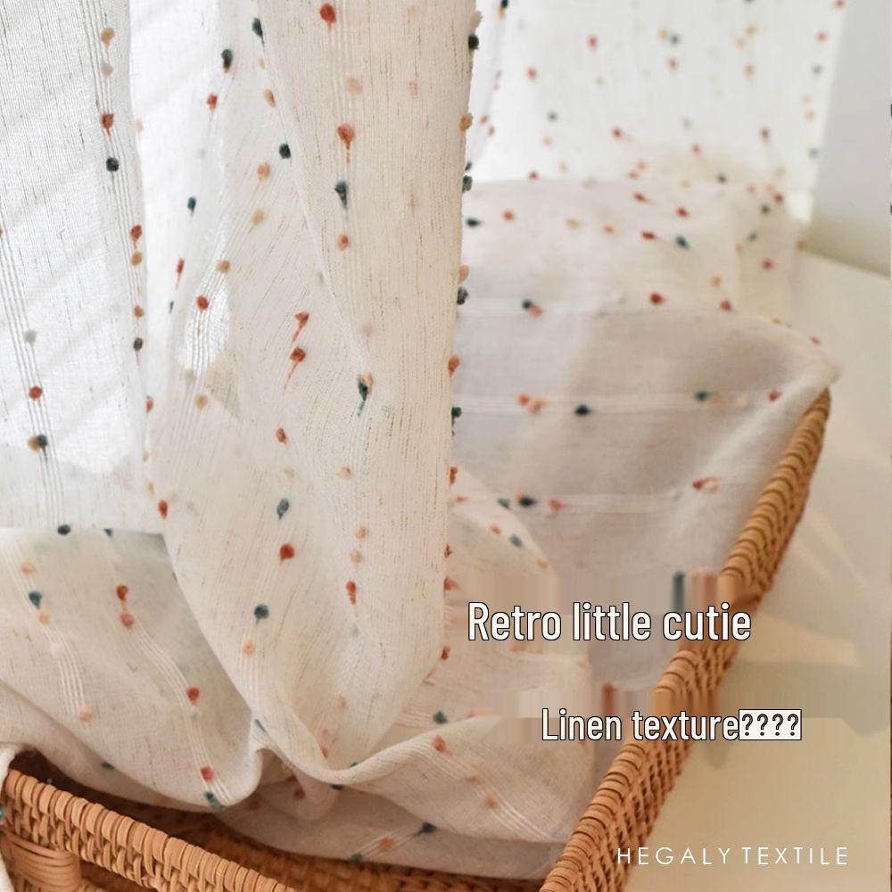 Полупрозрачные Радужные Конфетные Пряжевые Шторы: Легкий, милый солнцезащитный козырек для спальни или балкона