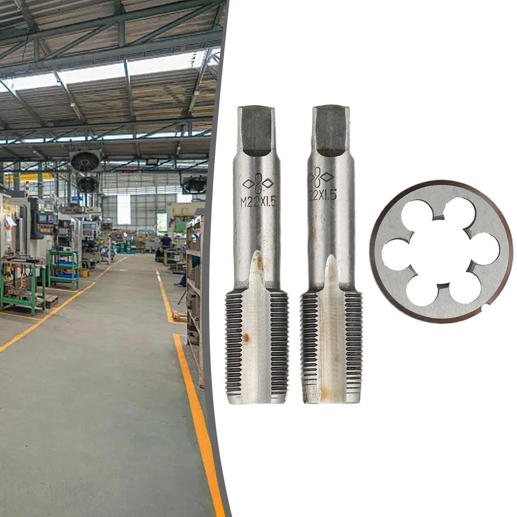 CNC Tap & Die Set Tapper Drill Bit Set High Speed Steel M22 X 1.5mm Die Metric Thread Right Hand HSS Screw Tap Drill Bit Set