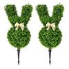 Artificial Bunny Topiary Plant 55cm Green Easter Bunny Topiary Tree Faux Bush Plants