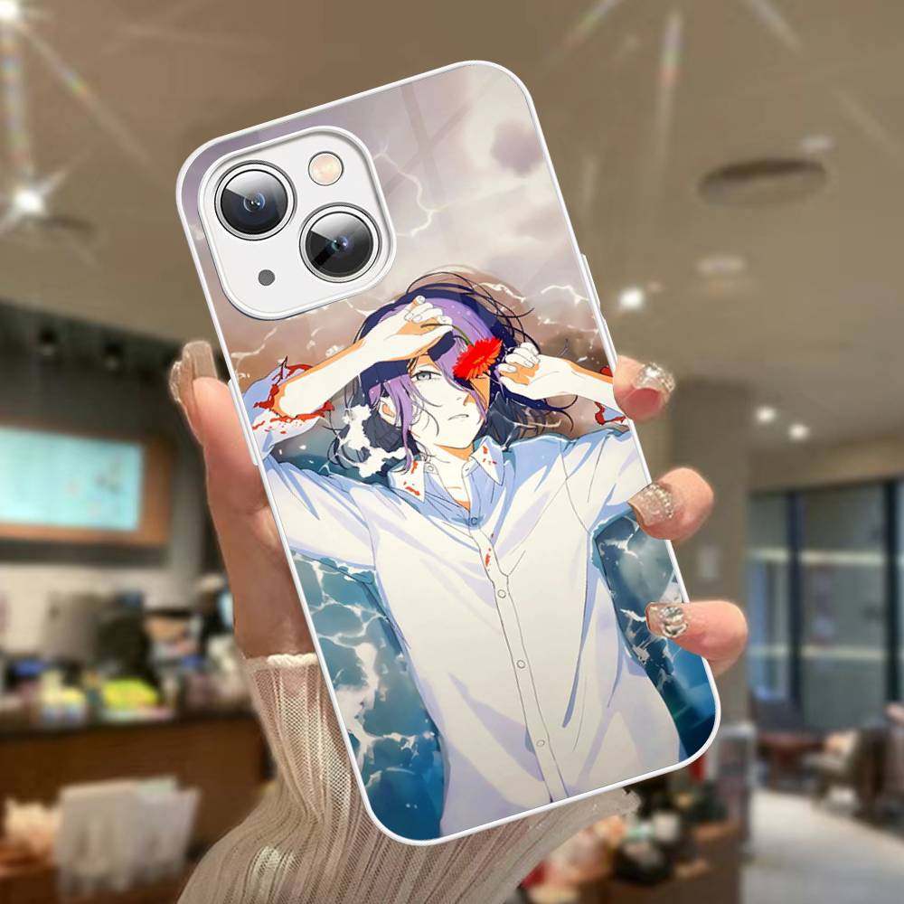 Аниме-экшен Человек-бензопила Арка Резе Закаленное стекло Для Iphone 14 13 12 11 Pro Mini XS MAX 14Plus X XS XR Чехол