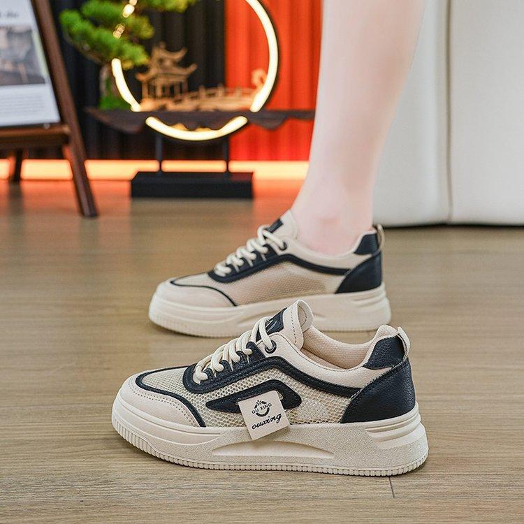 Trendy Muffin Platform Ins Little White Shoes Women's Casual Sports Shoes 2025 Spring and Summer New Breathable Non-slip Board Shoes