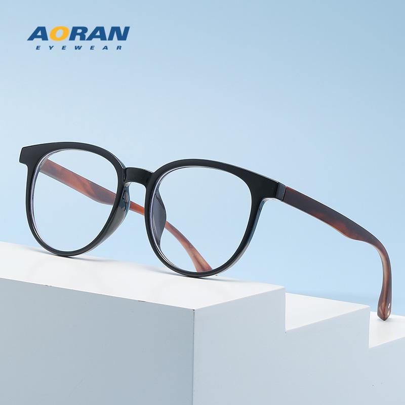 Ретро очки в японском стиле под дерево с черными оправами для мужчин и женщин, подходят для большого лица, с нулевой диоптрией