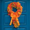 Autumn Harvest Rattan Wreath: Maple Leaf Wall and Door Hanging Decoration