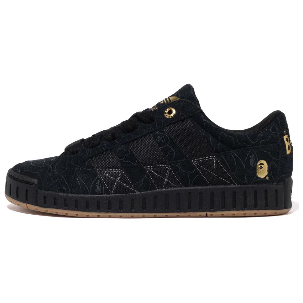 BAPE BLACK x Adidas Originals NRTN Низкие кеды для скейтбординга с нескользящей и износостойкой подошвой Женские Черные 1K23-291-909