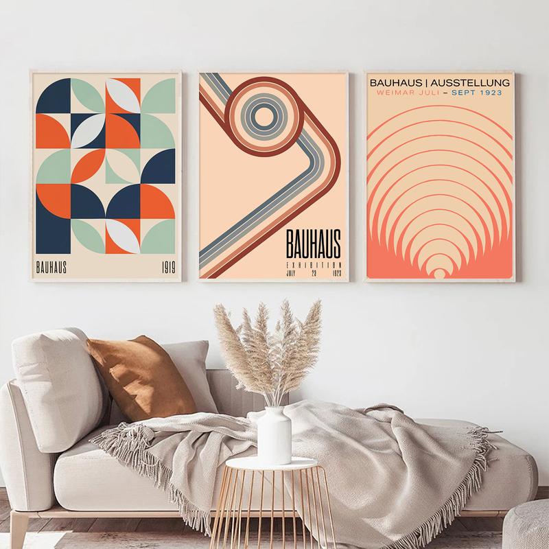 Абстрактные картины на холсте в стиле Баухаус, выставка, архитектурные геометрические постеры и принты, настенные художественные фотографии, украшение для дома, гостиной