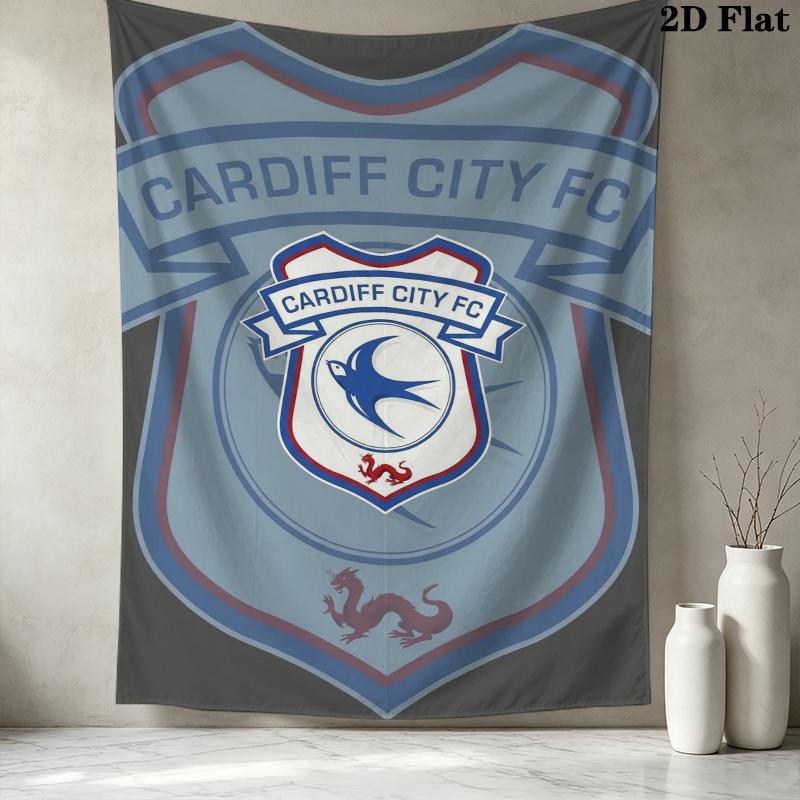 Cardiff City FC Wall Tapestry Aesthetic Wall Hanging Printed Fabric Blanket Decorative Tapestries for Bedroom Living Room Home Decor