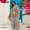 Women's Printed Beach Cover-up Loose Plus Size Beach Dress Bikini Outer Swimwear Cover-ups