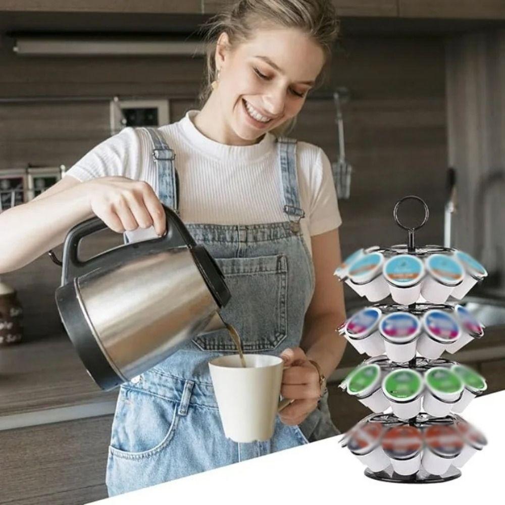 Holds 36 Pods Rotatable Coffee Pod Holder 360 Degree Rotates Capsule Display Rack  Cafe Shop