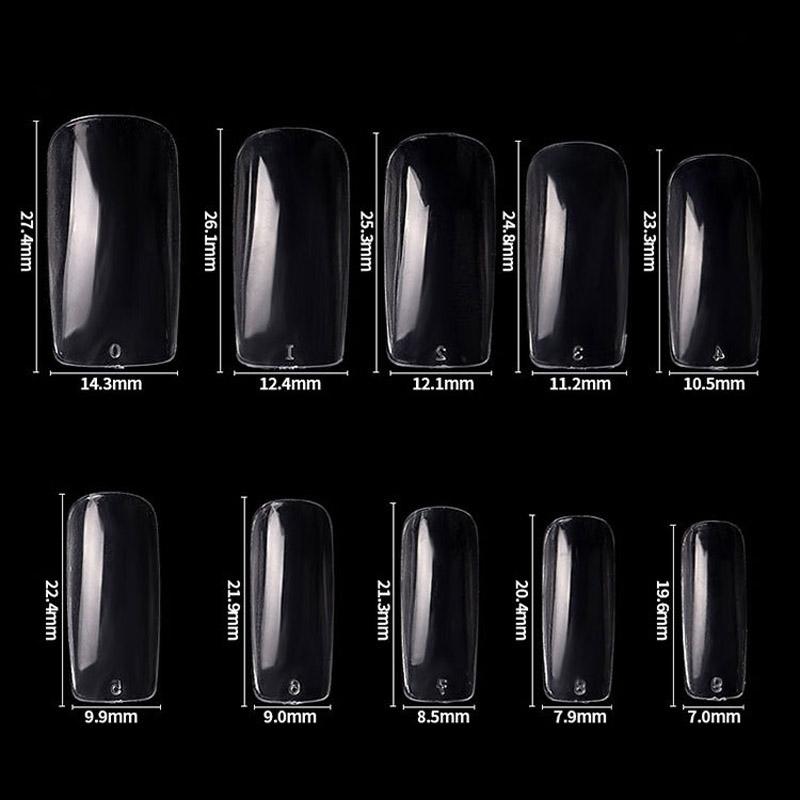 500 шт. супер прямые прозрачные полупокрывающие ногти полуфранцузские искусственные типсы для ногтей акриловые накладные ногти