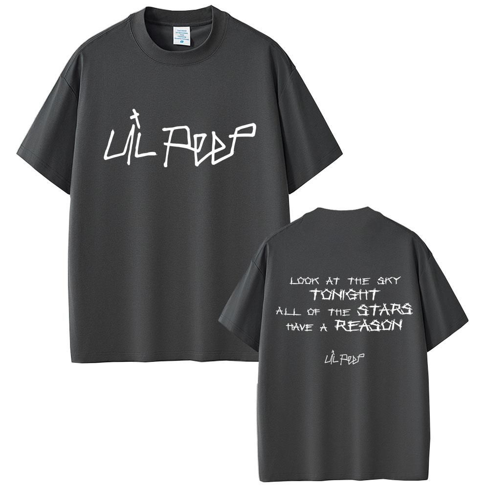 Рэпер Lil Peep Посмотри на небо сегодня Все звезды имеют причину Футболки Мужские Женские Хип-хоп Мода Поп-музыка Футболки