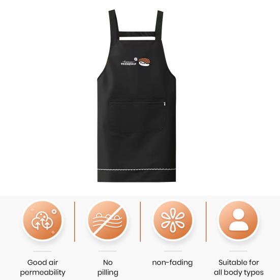 Waterproof PVC Cooking Apron Japanese Korean Style Oil-proof Non-stick Cooking Chef Apron with Large Front Pockets