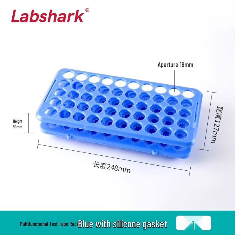 LABSHARK Multi-functional Test Tube Rack with Silicone Gasket