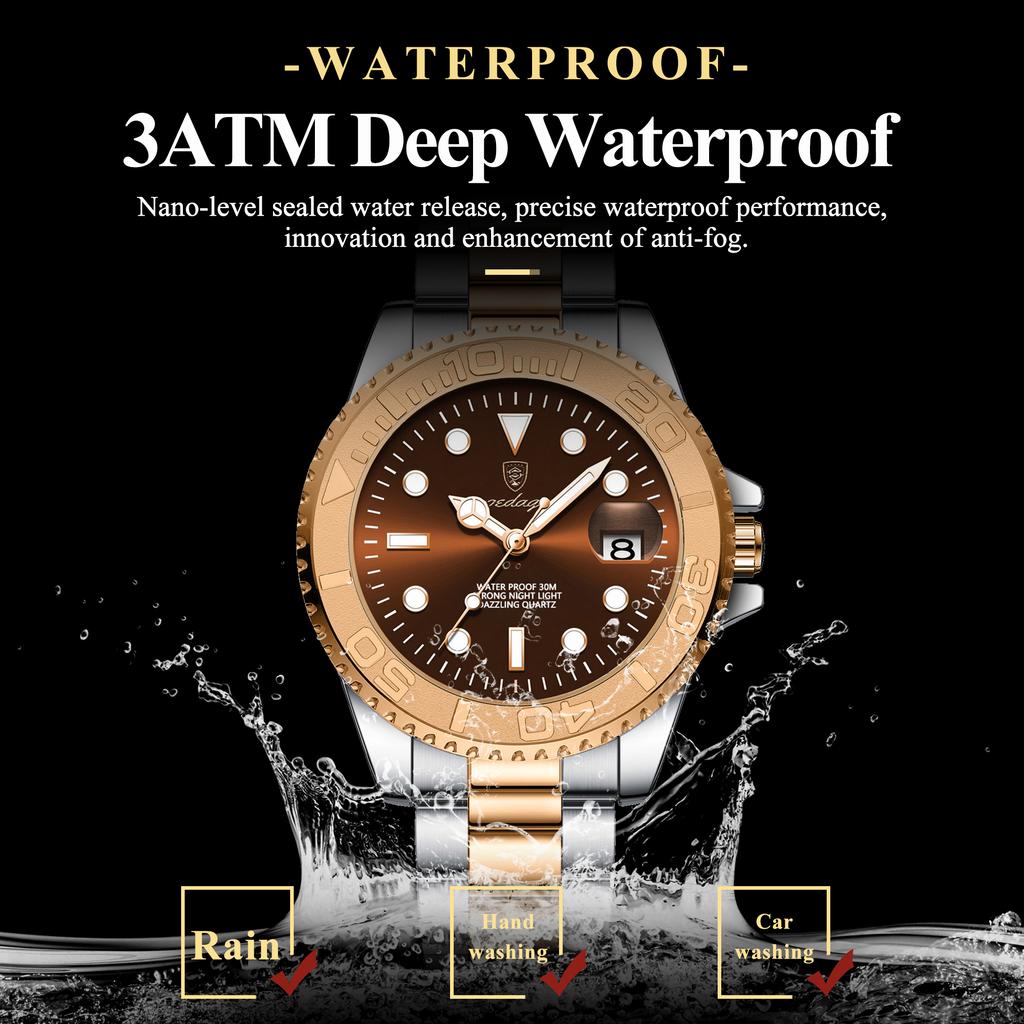 POEDAGAR Top Luxury Man Clock Waterproof Stainless Steel Luminous Date Men's Watch Fashion Business Quartz Watches For Men Reloj