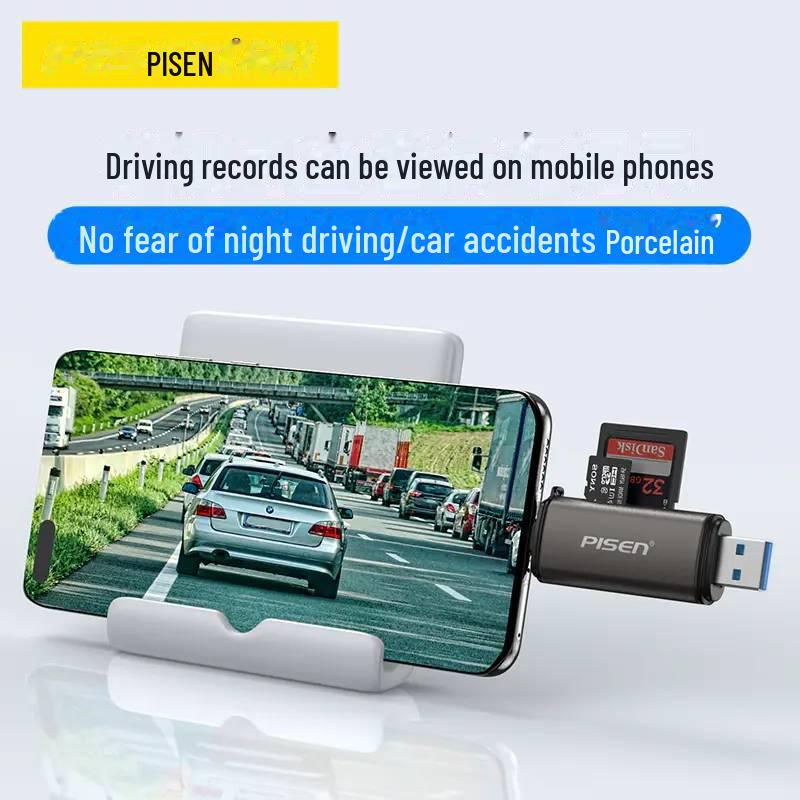 Алюминиевый двойной кардридер PISEN USB 3.0 и Type-C 3.0 для карт SD/TF