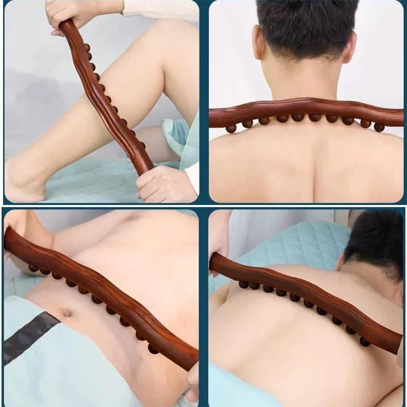 20 шариков, массажный деревянный инструмент, ролик для сухожилий, бук, соскоб, палочка, лечение, Гуаша, расслабляющая терапия, задняя нога