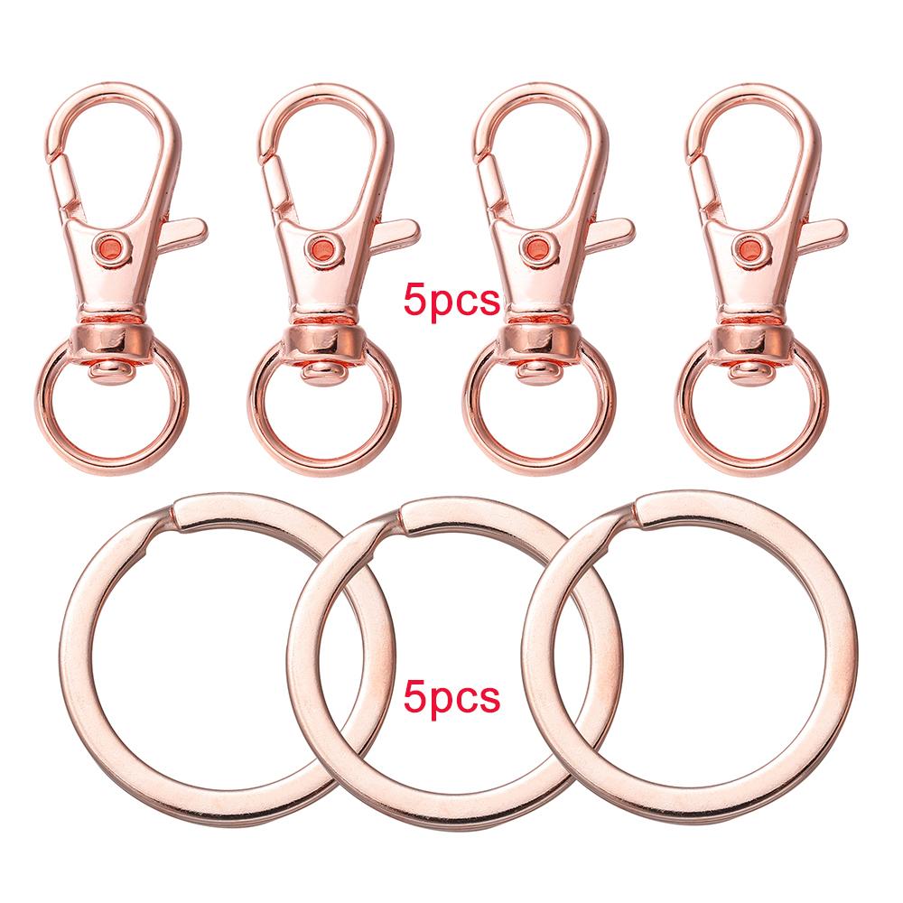 10/20 шт., набор поворотных застежек, карабины для ремешков с кольцами для брелоков, крючки для ключей для DIY, принадлежности для ожерелья, браслета, цепочки