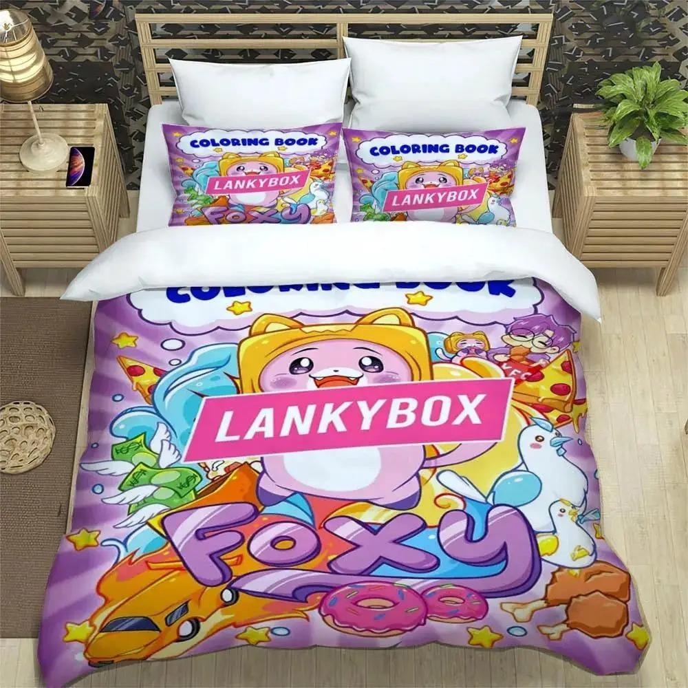 Lankybox Foxy Boxy Милый Комплект Постельного Белья Пододеяльник Одеяло Роскошный Подарок на День Рождения Изысканные Постельные Принадлежности