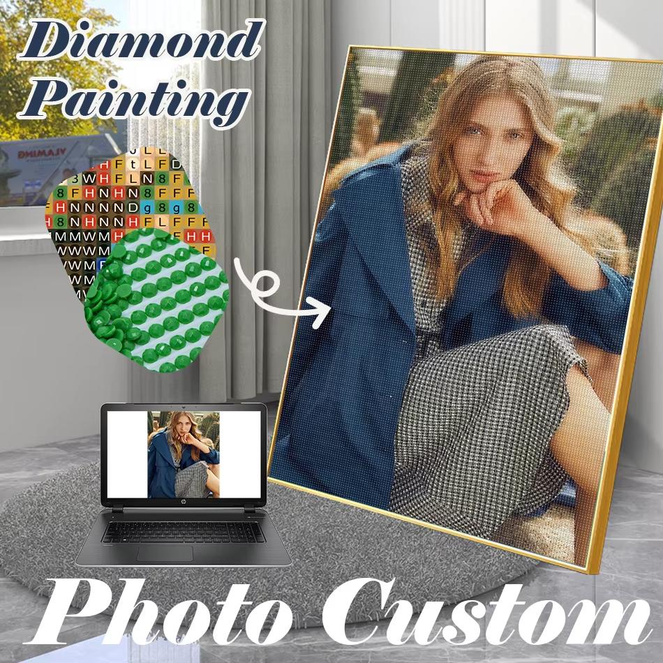 Фото на заказ 5d алмазная картина полная круглая вышивка крестом сделай сам алмазная семейная фотография и фотография питомца вышивка стразами