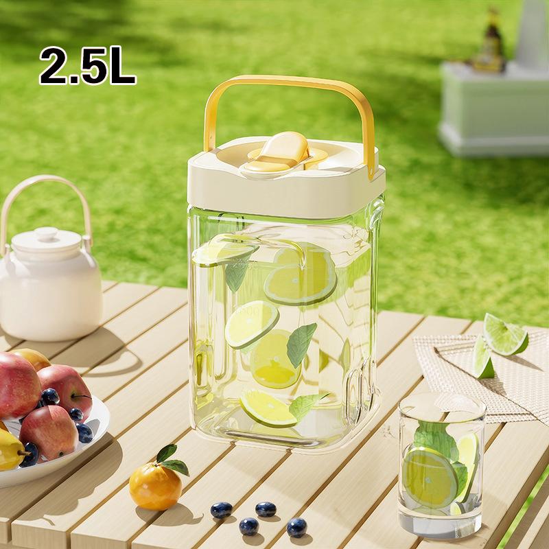 2.5/3.5L Cold Water Kettle With Faucet Portable Plastic Drink Dispenser Refrigerator Fruit Tea Bucket Liquid Beverage Container