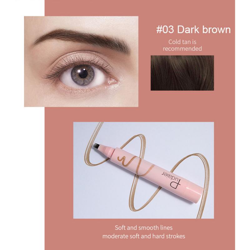 Карандаш для бровей, имитация бровей, толстый, долговечный, водонепроницаемый, с четырьмя зубцами, жидкий карандаш для бровей, макияж