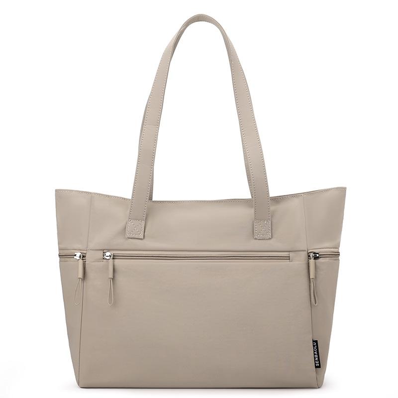 Большая вместительная женская сумка через плечо из корейского нейлона, однотонная сумка для поездок на работу