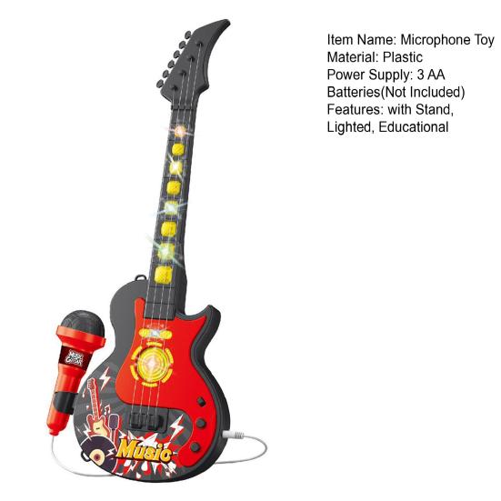 Детский микрофон игрушка со стойкой регулируемой высоты для малышей, мальчиков, девочек, караоке-машина со светодиодной подсветкой, музыкальный детский микрофон для пения